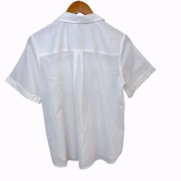FAHERTY The Uptown Shirt Whisper Ivory Lightweight Organic Cotton Womens Sz M - Picture 3 of 15